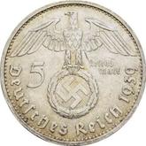 Reverse 5 Reichsmark 1939 B