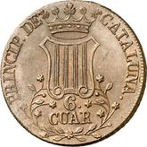 Reverse 6 Cuartos 1845 Catalonia
