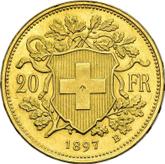 Reverse 20 Francs 1897 B Vreneli