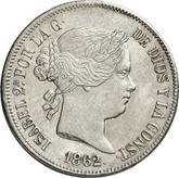 Obverse 20 Reales 1862