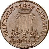 Reverse 6 Cuartos 1836 Catalonia