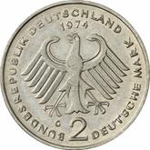 Reverse 2 Mark 1974 G Theodor Heuss