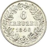 Reverse 6 Kreuzer 1848