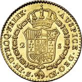 Reverse 2 Escudos 1804 S CN