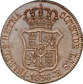 Obverse 6 Cuartos 1836 Catalonia