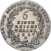 Reverse 1/6 Thaler 1817 D