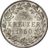 Reverse 3 Kreuzer 1850