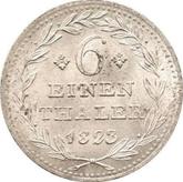 Reverse 1/6 Thaler 1823