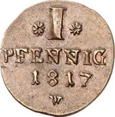 Reverse 1 Pfennig 1817 W