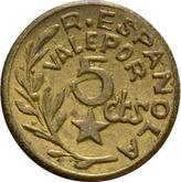 Reverse 5 Céntimos 1937 Menorca