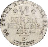 Reverse 1/6 Thaler 1809 C