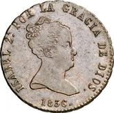 Obverse 8 Maravedís 1836 J Denomination on reverse