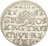 Reverse 3 Groszy (Trojak) 1583 Riga