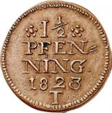 Reverse 1 1/2 pfennig 1823 T