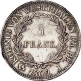 Reverse 5 Francs 1809 J