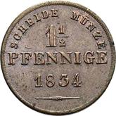 Reverse 1 1/2 pfennig 1834