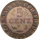 Reverse 5 Centimes 1809 J
