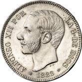 Obverse 5 Pesetas 1882 MSM