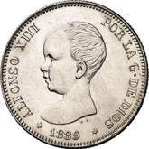 Obverse 2 Pesetas 1889 MPM
