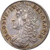 Obverse Halfcrown 1688 Second laureate bust