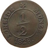 Reverse 1/2 Kreuzer 1828