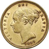 Obverse Half Sovereign 1886 S Coat of arms
