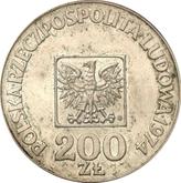 Obverse 200 Zlotych 1974 MW JMN Pattern 30 years of Polish People's Republic