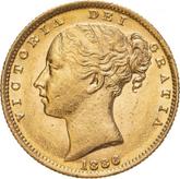 Obverse Sovereign 1886 S WW Coat of arms