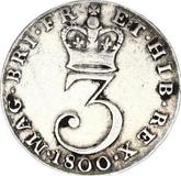 Reverse Threepence 1800