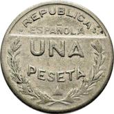 Reverse 1 Peseta 1937 Santander, Palencia and Burgos