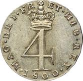 Reverse Fourpence (Groat) 1800