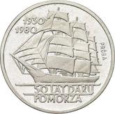 Reverse 100 Zlotych 1980 MW Pattern 50 Years of Dar Pomorza