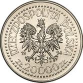 Obverse 20000 Zlotych 1994 MW ANR Pattern 75 years of the Association of War Invalids of the Republic of Poland
