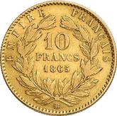 Reverse 10 Francs 1865 BB