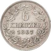 Reverse 6 Kreuzer 1867