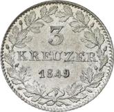 Reverse 3 Kreuzer 1849