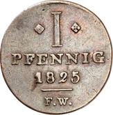 Reverse 1 Pfennig 1825 F.W.
