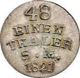 Reverse 1/48 Thaler 1821