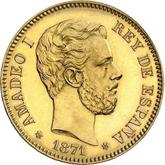 Obverse 25 Pesetas 1871 SDM