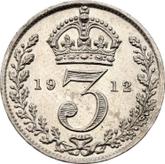 Reverse Threepence 1912
