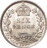 Reverse Sixpence 1890 JEB Jubilee Head