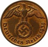 Reverse 2 Reichspfennig 1939 E