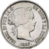 Obverse 20 Reales 1857