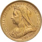Obverse Sovereign 1895 M Veiled head