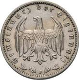 Reverse 1 Reichsmark 1936 J