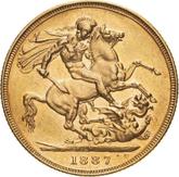 Reverse Sovereign 1887 M JEB Jubilee portrait