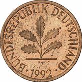 Reverse 1 Pfennig 1992 J