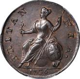 Reverse Halfpenny 1736 Young Head