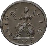 Reverse Farthing 1736 Young Head
