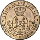 Reverse 1/2 Céntimo de escudo 1866 OM
